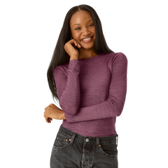 Women's Merino Wool Blend Crew Neck Long Sleeve T-Shirt 3-Pack
