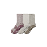 Women’s Roll-Top Merino Blend Gripper House Sock 3-Pack