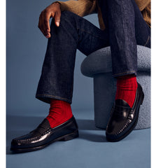 Men's Merino Cashmere Blend Rib Calf Socks