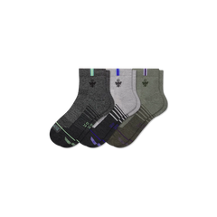 Men's Merino Wool Blend Run Quarter Sock 3-Pack