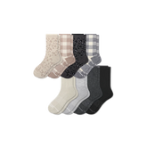 Women's Merino Wool Blend Half Calf Sock 8-Pack
