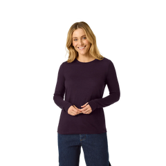 Women's Merino Wool Blend Crew Neck Long Sleeve T-Shirt 3-Pack