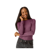 Women's Merino Wool Blend Crew Neck Long Sleeve T-Shirt