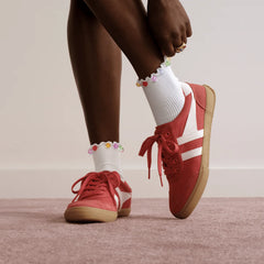 Bombas x Susan Alexandra Embellished Ruffle Rib Quarter Socks