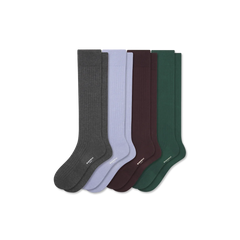 Men's Ribbed Dress Over the Calf Sock 4-Pack