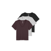 Women's Pima Cotton V-Neck T-Shirt 3-Pack