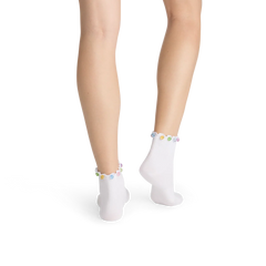 Bombas x Susan Alexandra Embellished Ruffle Rib Quarter Socks