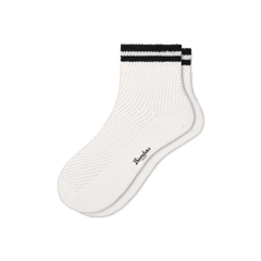 Women's Vintage Stripes Open Knit Quarter Socks