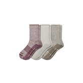 Women’s Roll-Top Merino Blend Gripper House Sock 3-Pack