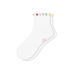Bombas x Susan Alexandra Embellished Ruffle Rib Quarter Socks