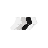 Youth Ruffle Rib Quarter Sock 4-Pack