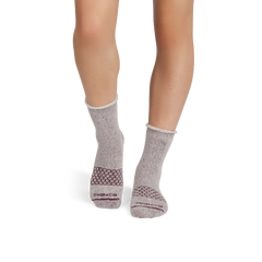 Women’s Roll-Top Merino Blend Gripper House Sock 3-Pack