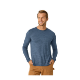 Men's Merino Wool Blend Crew Neck Long Sleeve T-Shirt