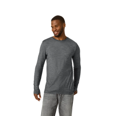 Men's Merino Wool Blend Crew Neck Long Sleeve T-Shirt 3-Pack