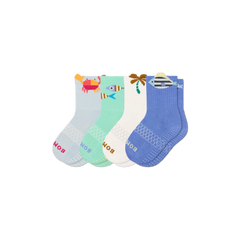 Junior Seaside Gripper Calf Sock 4-Pack