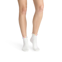 Bombas x Susan Alexandra Embellished Ruffle Rib Quarter Sock 2-Pack