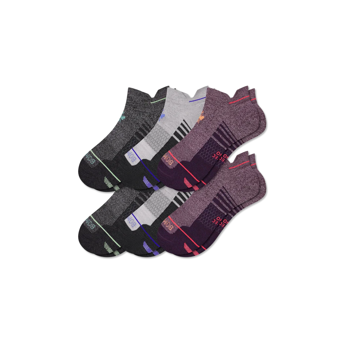 Women's Merino Wool Blend Run Ankle Sock 6-Pack