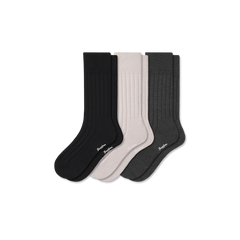 Women's Merino Cashmere Blend Rib Calf Sock 3-Pack