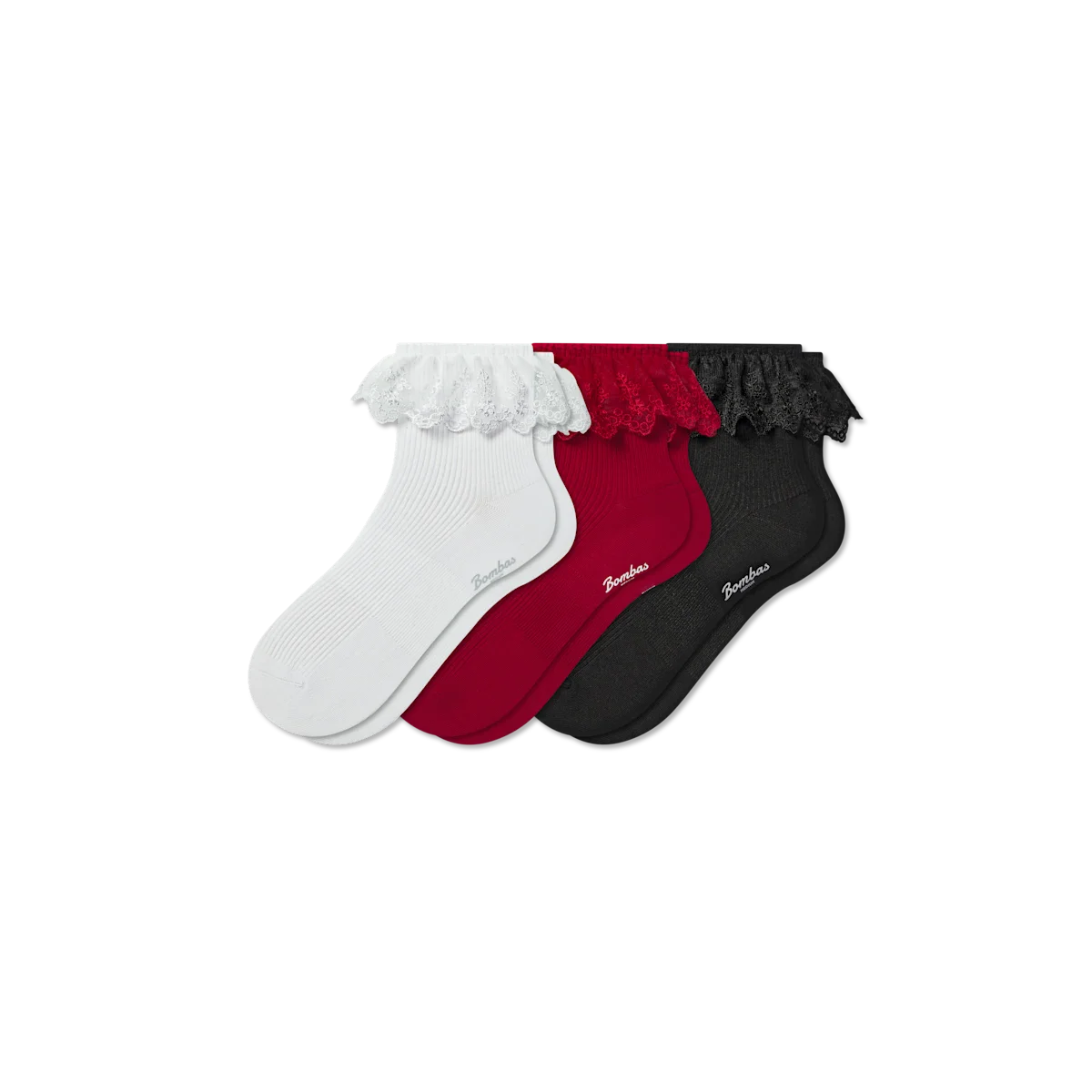 Women’s Ruffle Lace Quarter Sock 3-Pack