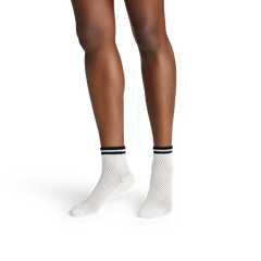 Women's Vintage Stripes Open Knit Quarter Socks