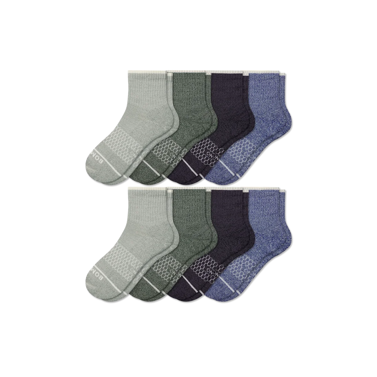 Men's Merino Wool Blend Quarter Sock 8-Pack