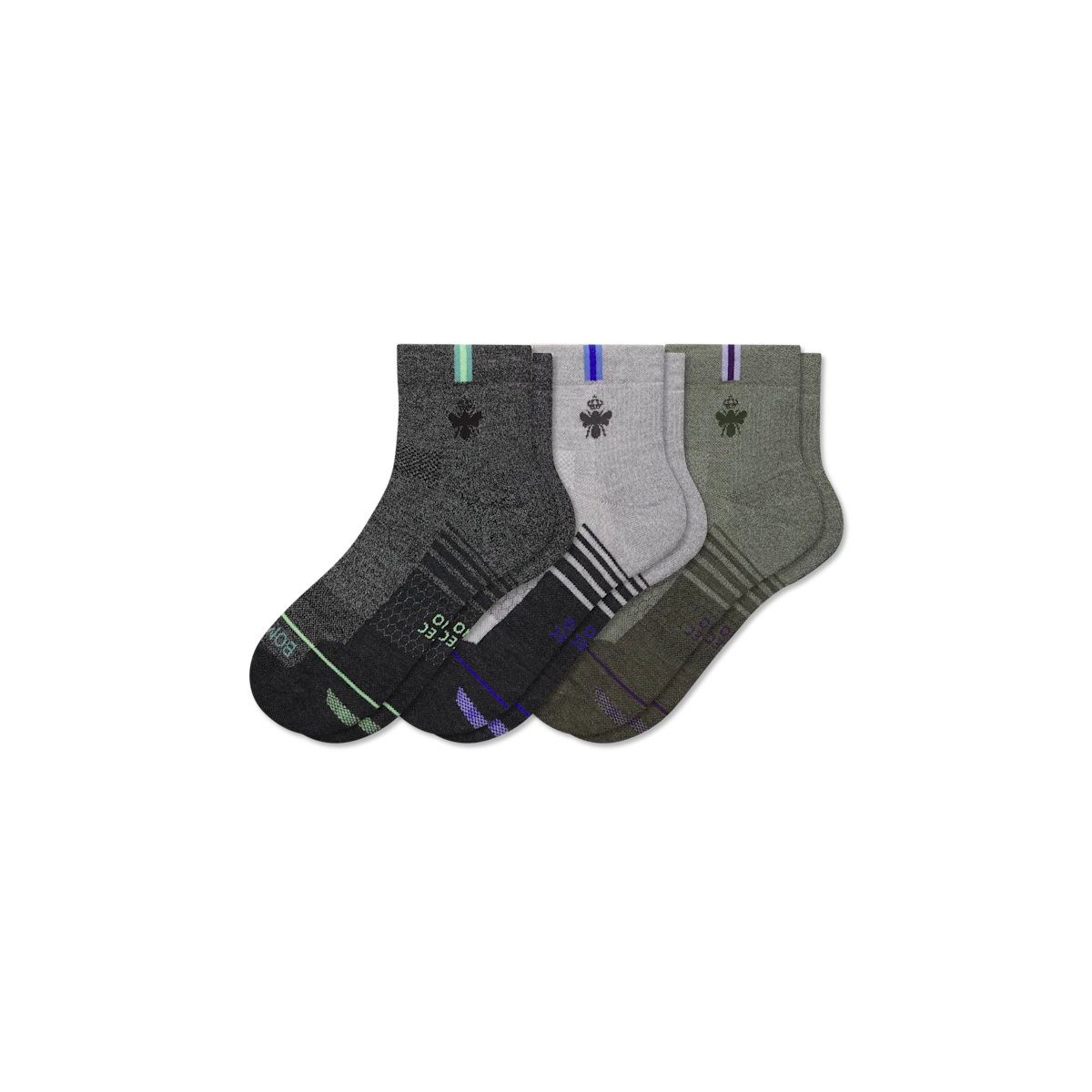 Women's Merino Wool Blend Run Quarter Sock 3-Pack