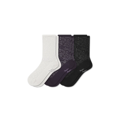 Women’s Floral Lace Half Calf Sock 3-Pack