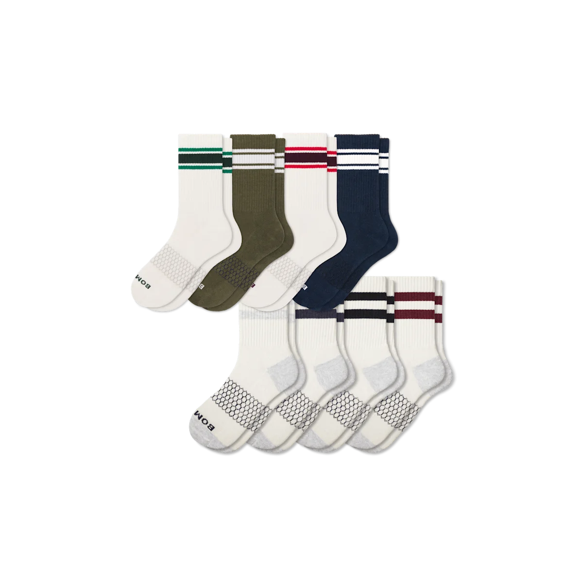 Men's Vintage Stripes Half Calf Sock 8-Pack
