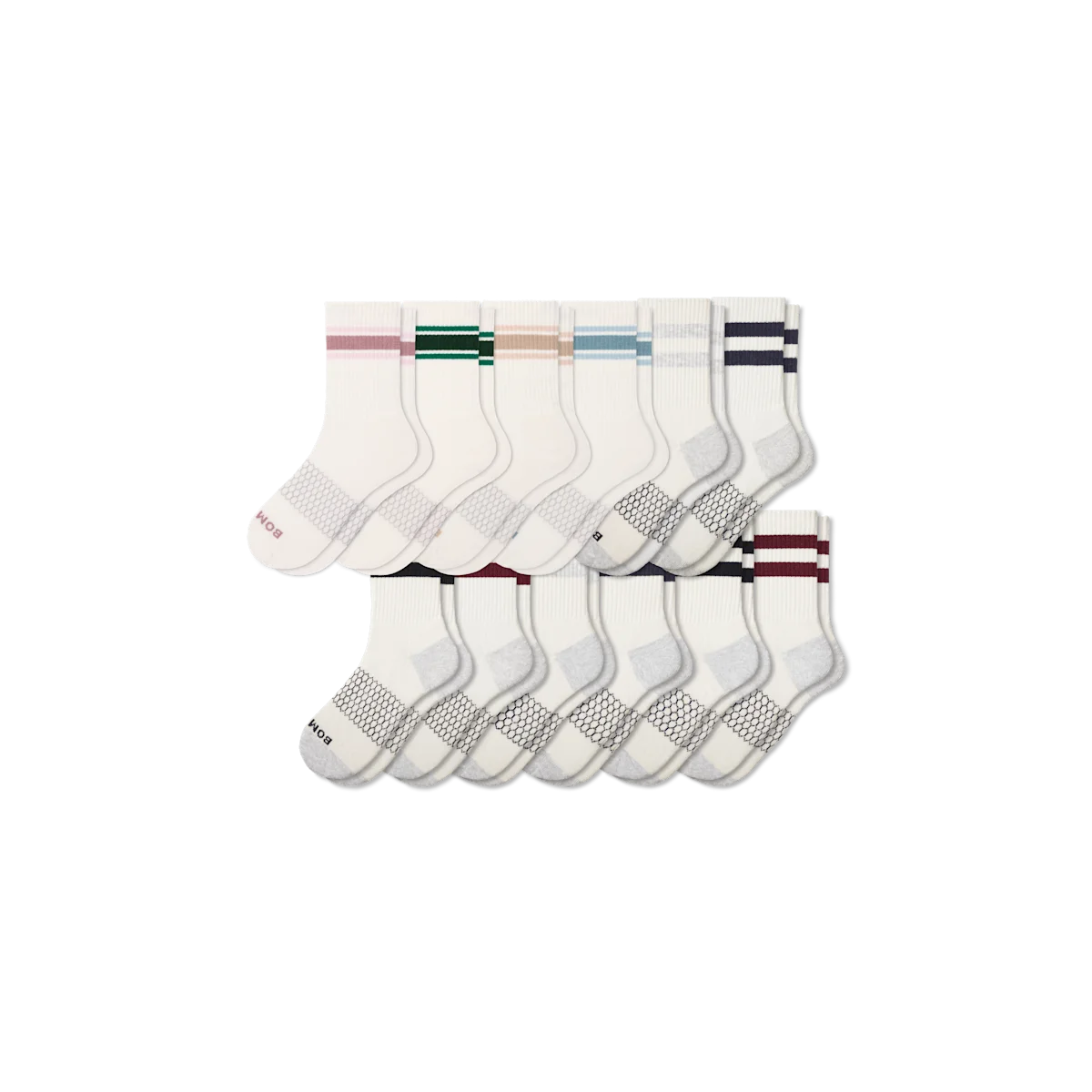 Women's Vintage Stripes Half Calf Socks 12-Pack