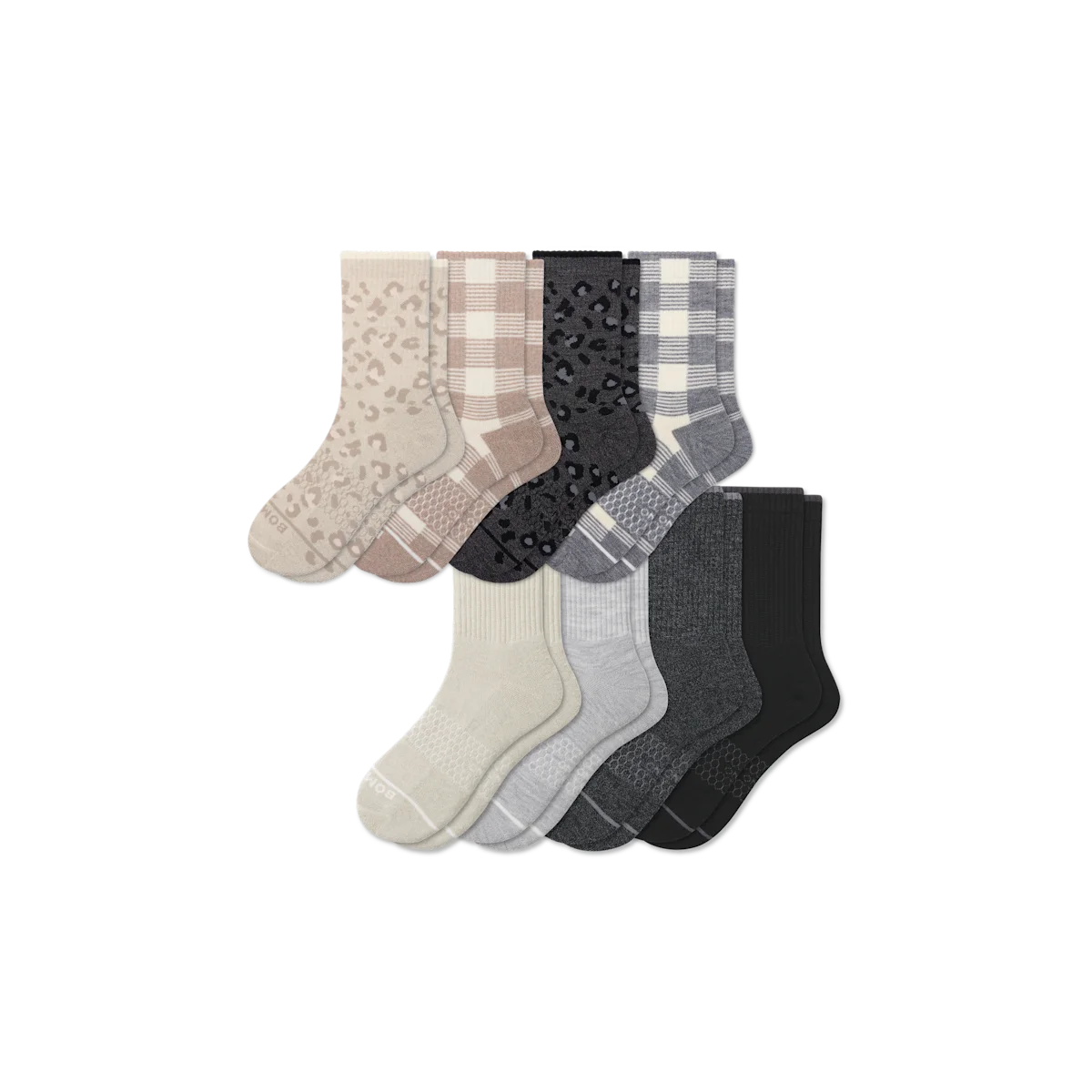 Women's Merino Wool Blend Half Calf Sock 8-Pack