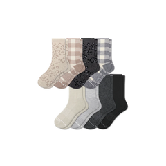 Women's Merino Wool Blend Half Calf Sock 8-Pack