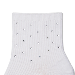 Women’s Rhinestone Rib Quarter Socks