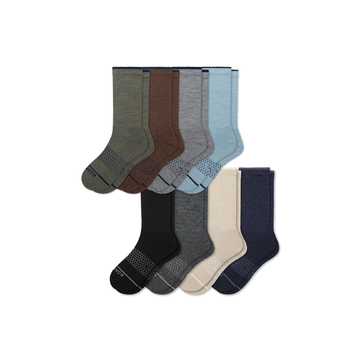 Men's Merino Wool Blend Calf Sock 8-Pack