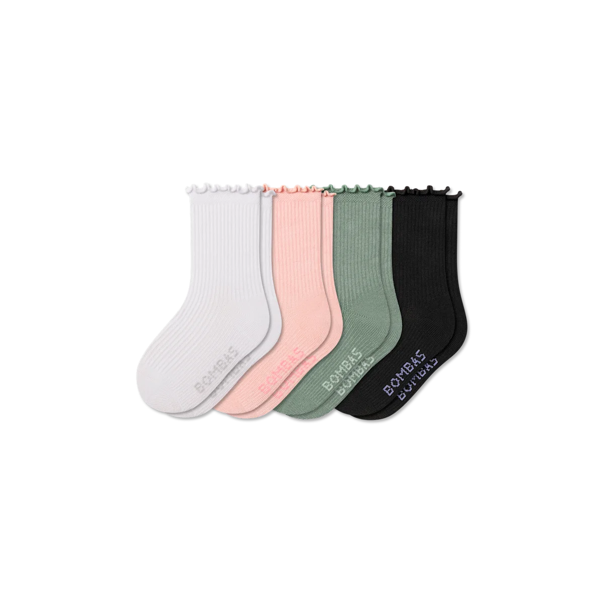 Junior Ruffle Rib Calf Sock 4-Pack