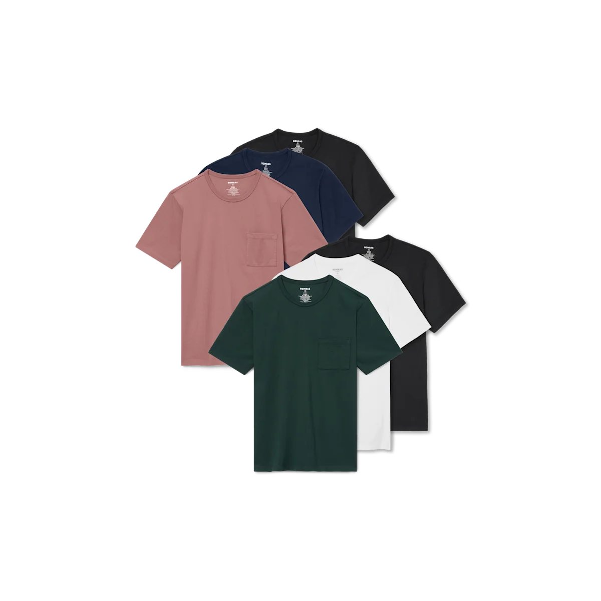 Men's Premium Weight Pocket Crew Neck T-Shirt 6-Pack