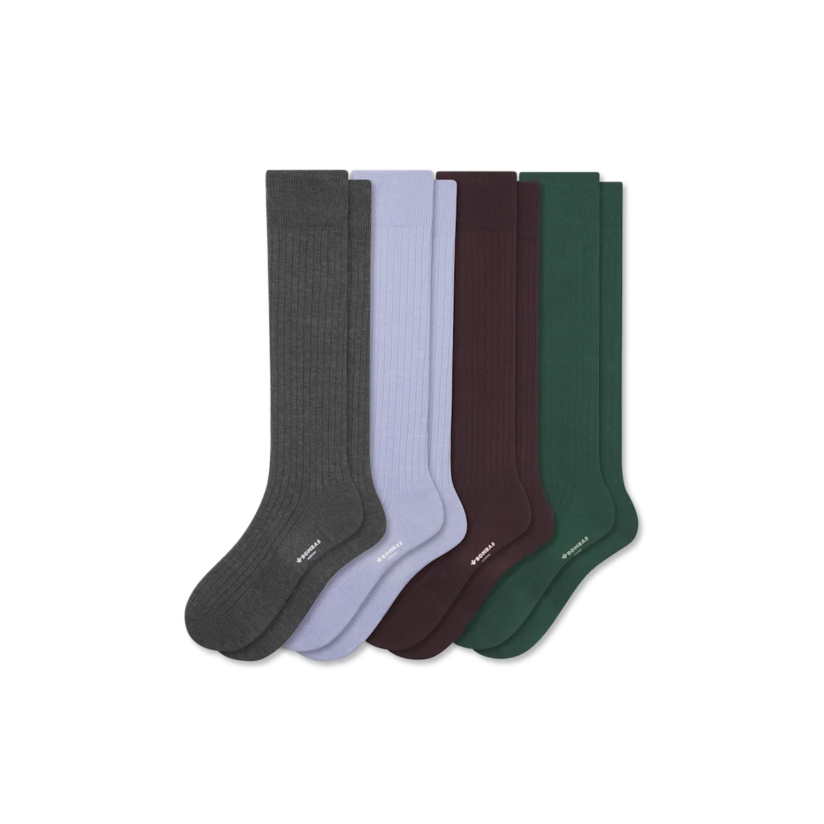 Men's Ribbed Dress Over the Calf Sock 4-Pack