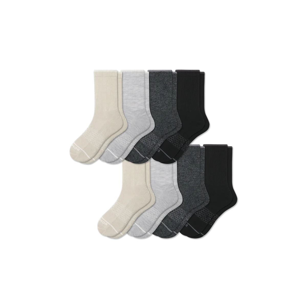 Men's Merino Wool Blend Half Calf Sock 8-Pack