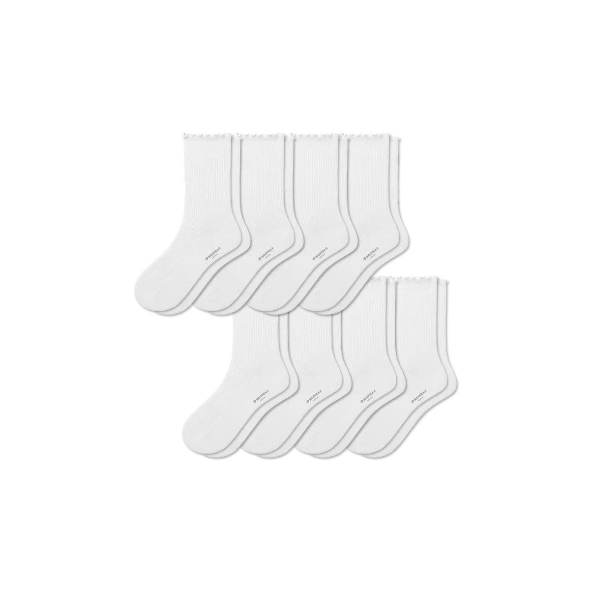 Women's Ruffle Rib Half Calf Sock 8-Pack