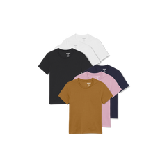 Women's Pima Cotton Slim Crew Neck T-Shirt 6-Pack