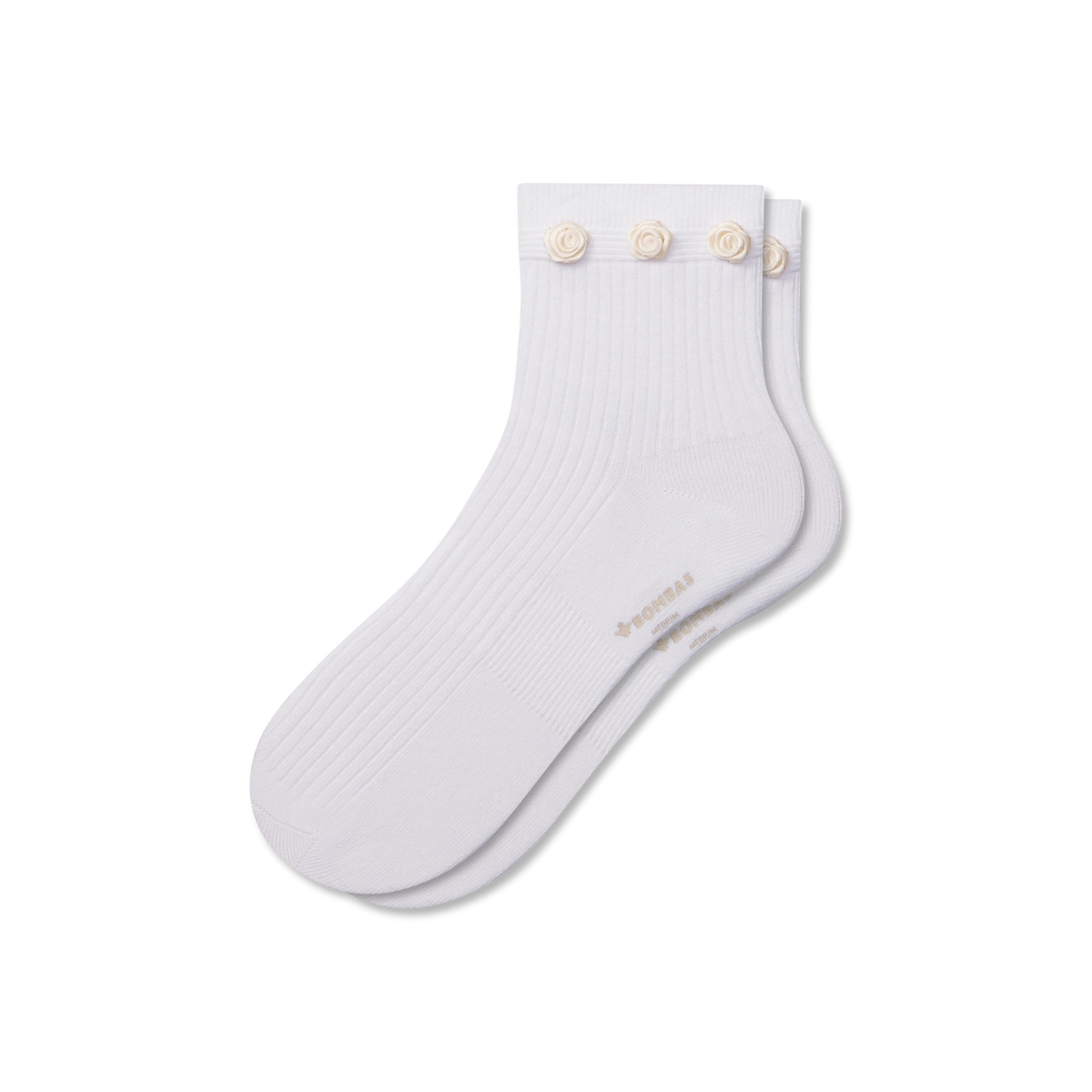 Women's Rosette True Rib Quarter Socks