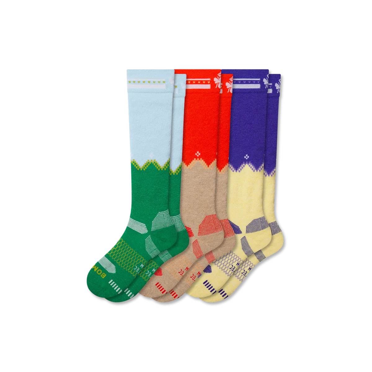 Youth Full-Cushion Merino Wool Blend Ski & Snowboard Sock 3-Pack