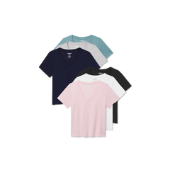 Women's Pima Cotton V-Neck T-Shirt 6-Pack