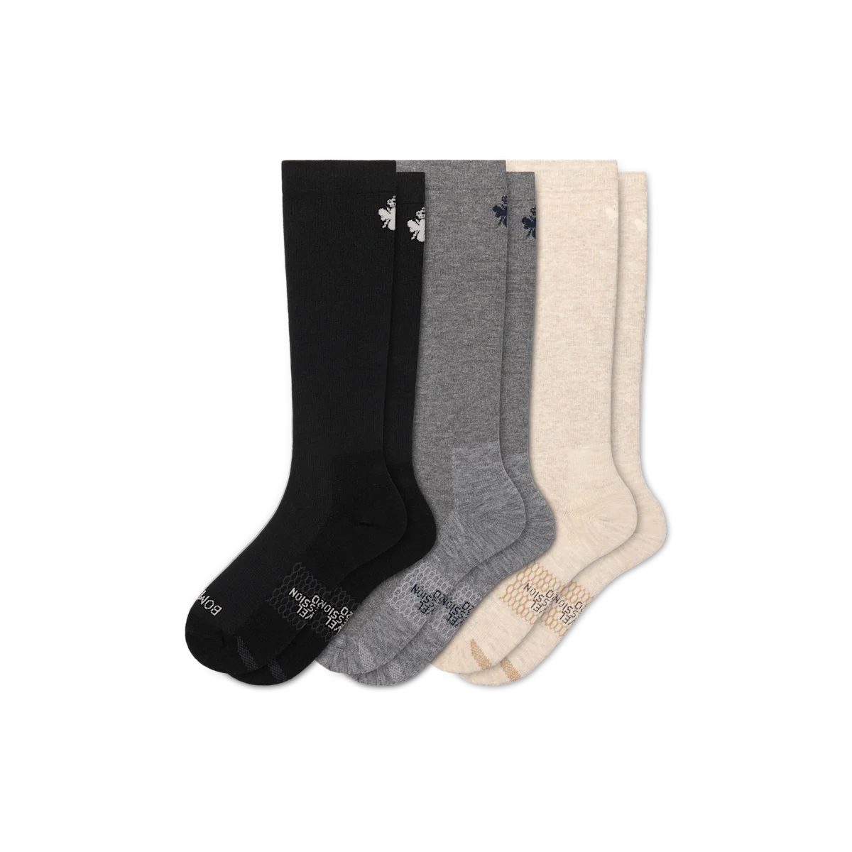 Men's Travel Compression Knee High Sock 3-Pack (15–20mmHg)