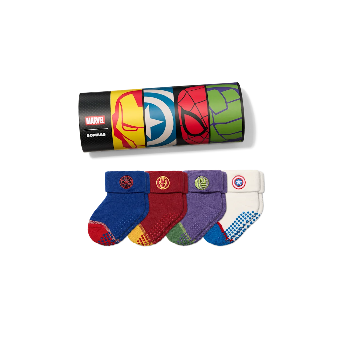 Marvel | Bombas Baby Gripper Sock 4-Pack Gift Box (6–12 Months)