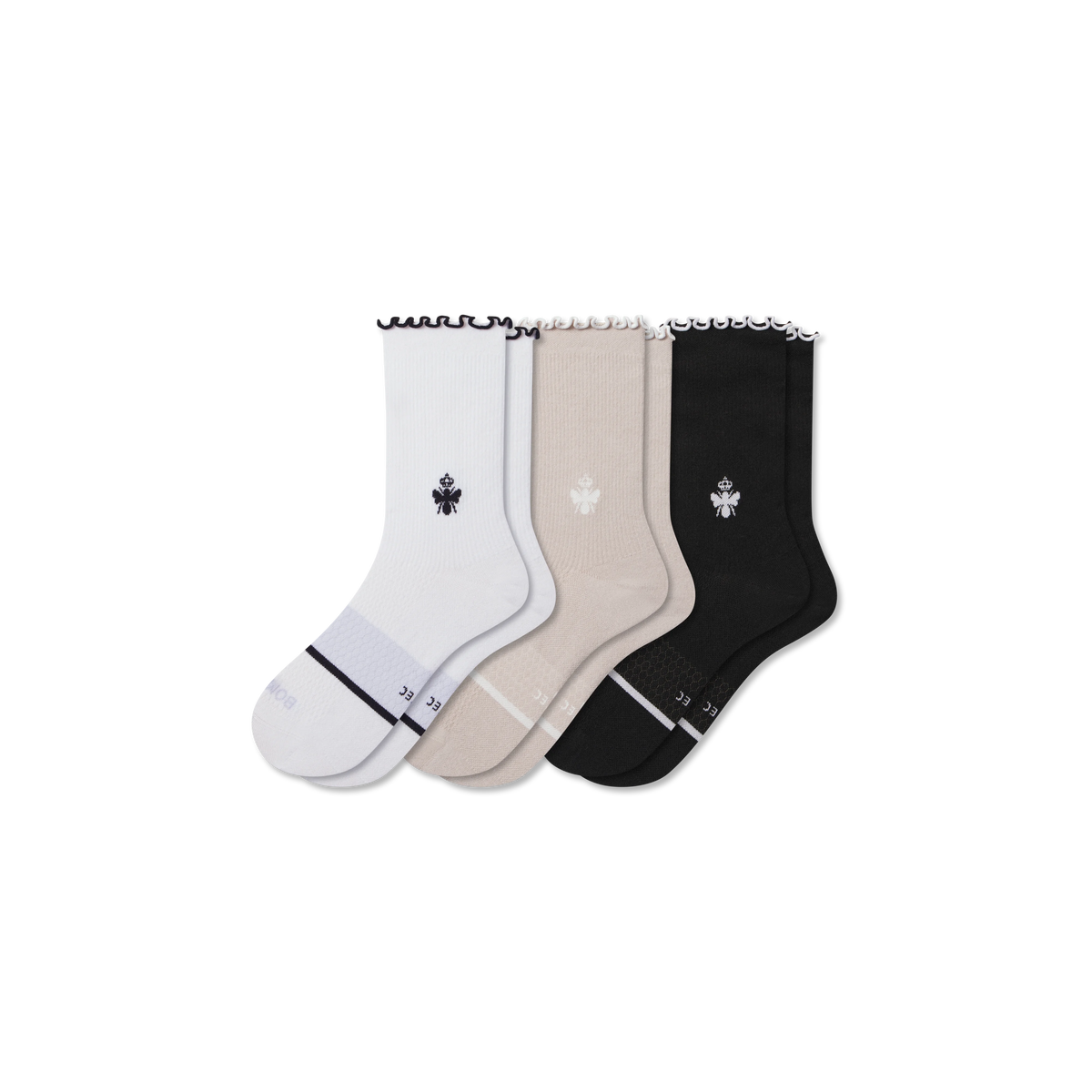 Women’s Ruffle Sport Half Calf Sock 3-Pack