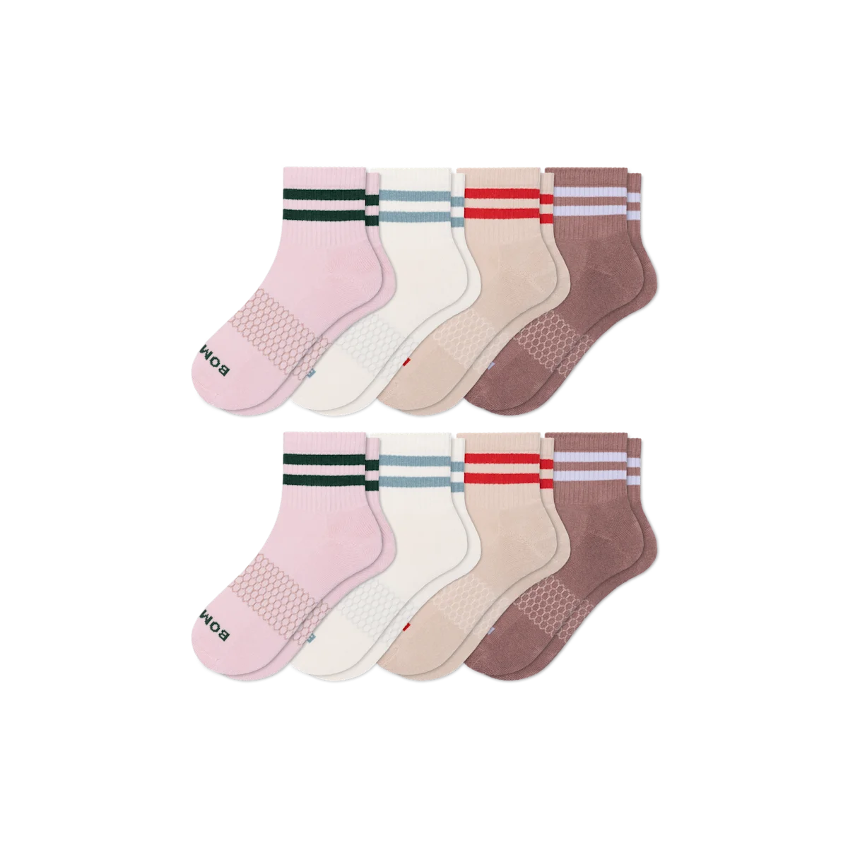 Women's Vintage Stripes Quarter Sock 8-Pack