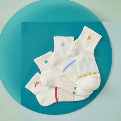 Women's Beach Day Embroidered Quarter Socks