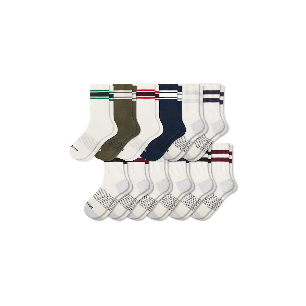 Men's Vintage Stripes Half Calf Sock 12-Pack