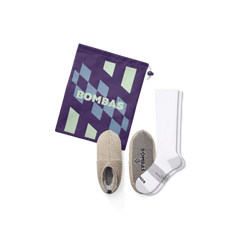 Women's Travel Compression Sock and Gripper Slipper 2-Pack