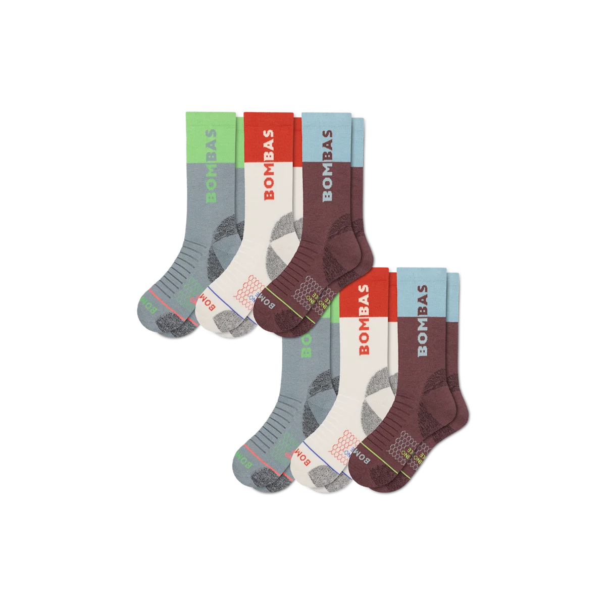 Men's Merino Wool Blend Hiking Calf Sock 6-Pack